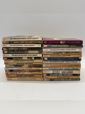 Lot Of 28 Louis L’Amour Western Paperback Book Bundle Vintage - Various Titles